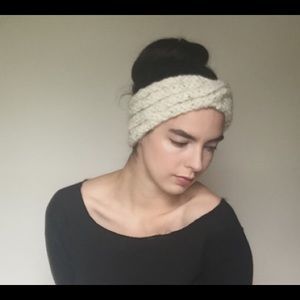 Twisted hand knit headband